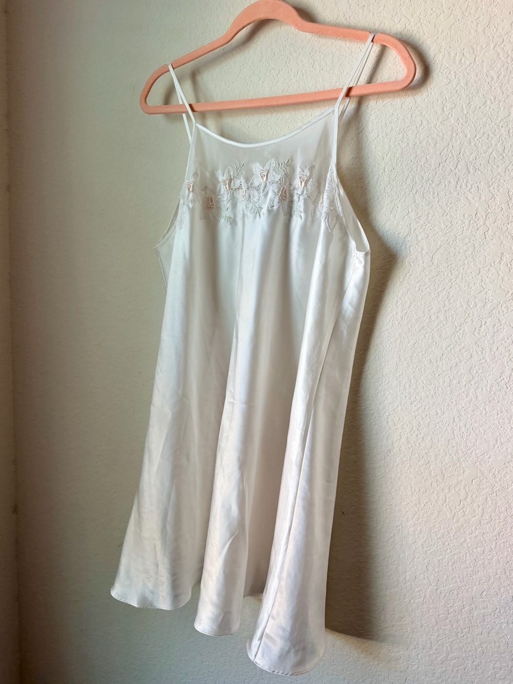 Vintage Classic White Lace-Embroidered Slip Dress Babydoll Summer Vibes